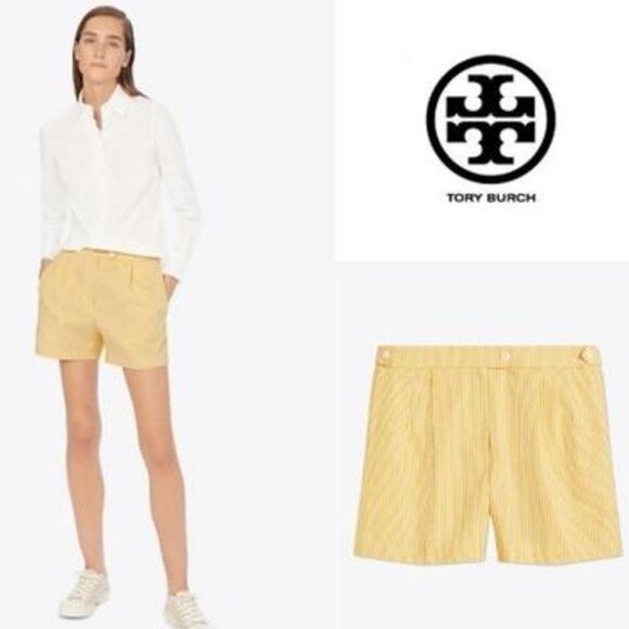 NWT Tory Burch Cotton Striped Shorts Size: 10 - Picture 1 of 5